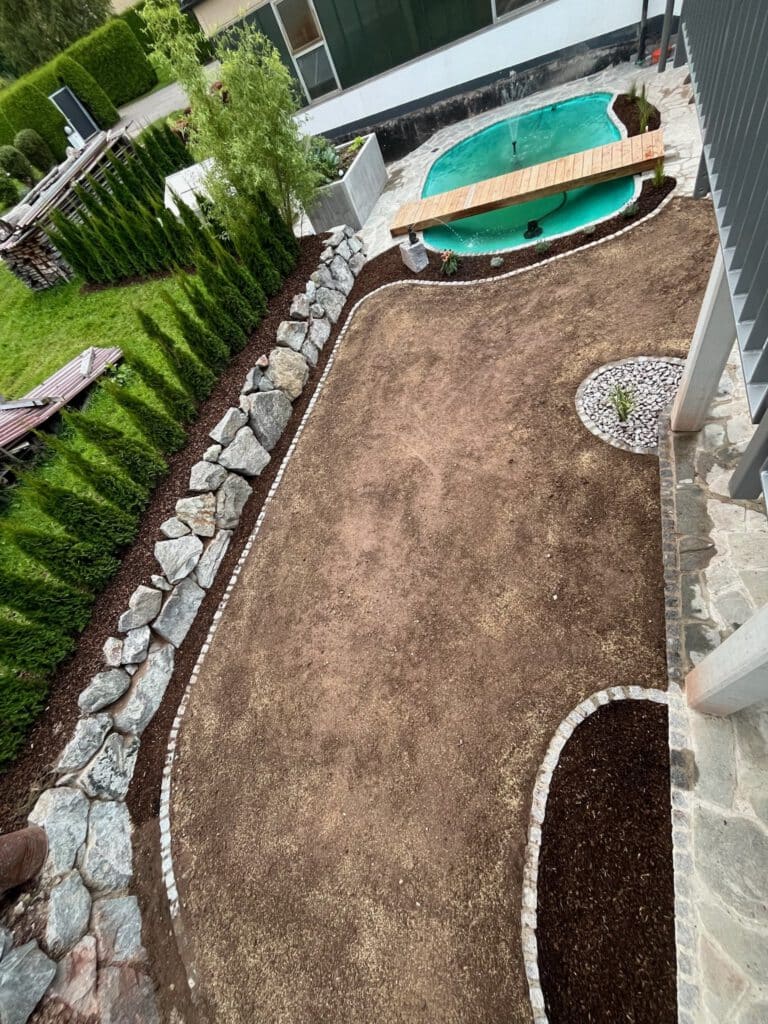 Außenanlage – Garten mit Teich